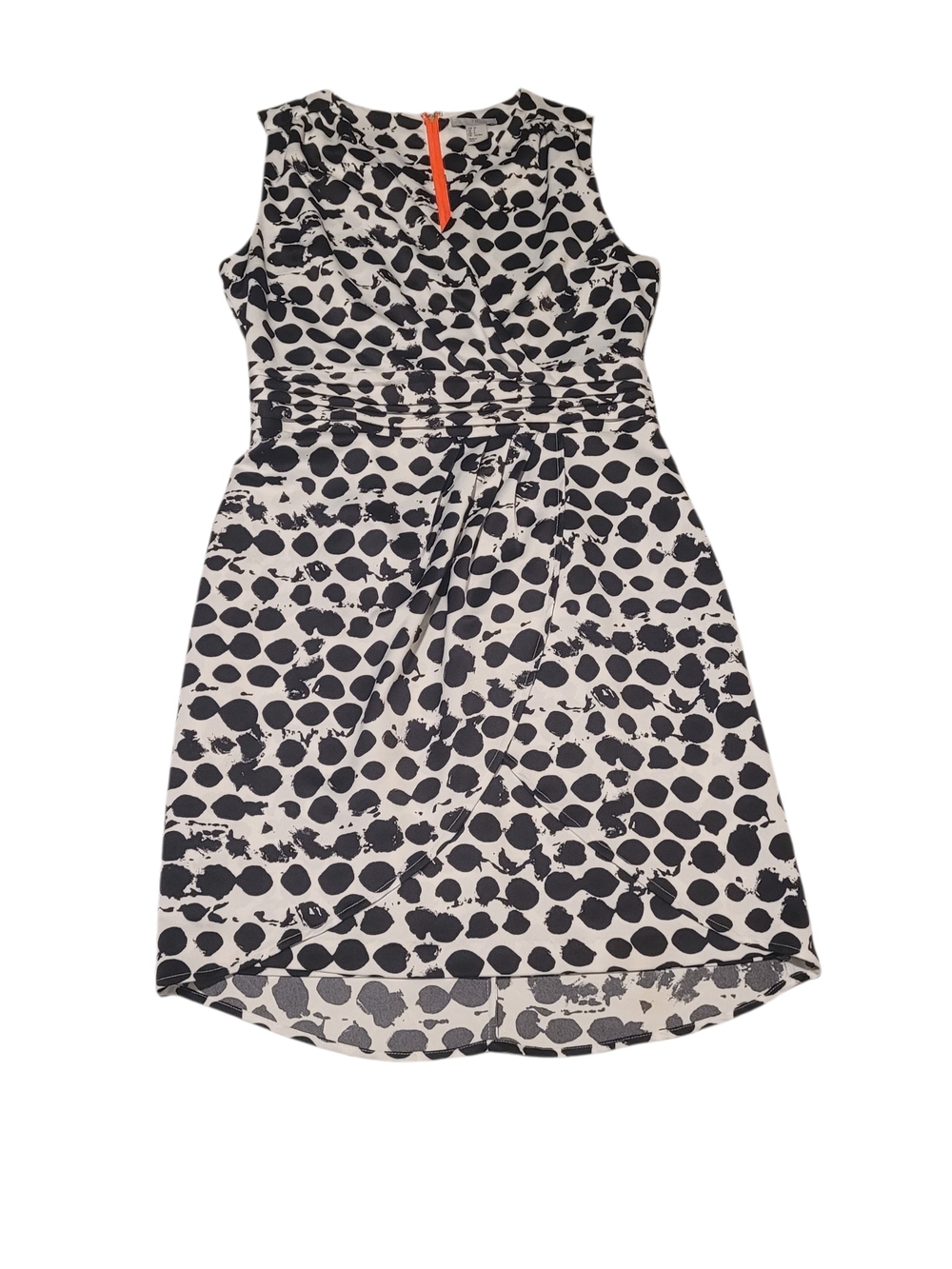 H&M Black and White Polka Dot Faux-Wrap Dress